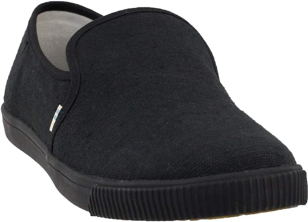 TOMS Women's Clemente Burlap Slip-On Black/Black Heritage Canvas 10