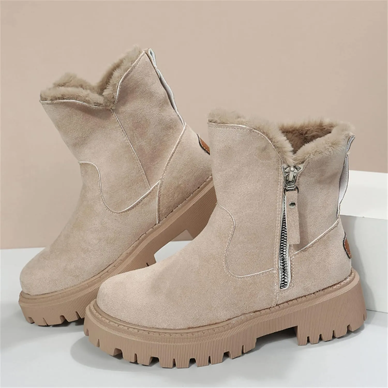 Trending Winter Boots For Women 2024 Snow Boots Warm Fur Lining Comfortable Fuzzy Ankle Booties Casual Loafers Shoes