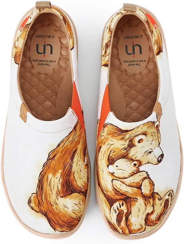 UIN Men's Slip Ons Loafers Canvas Lightweight Sneakers Walking Casual Art Painted Travel Shoes Hug Right Now