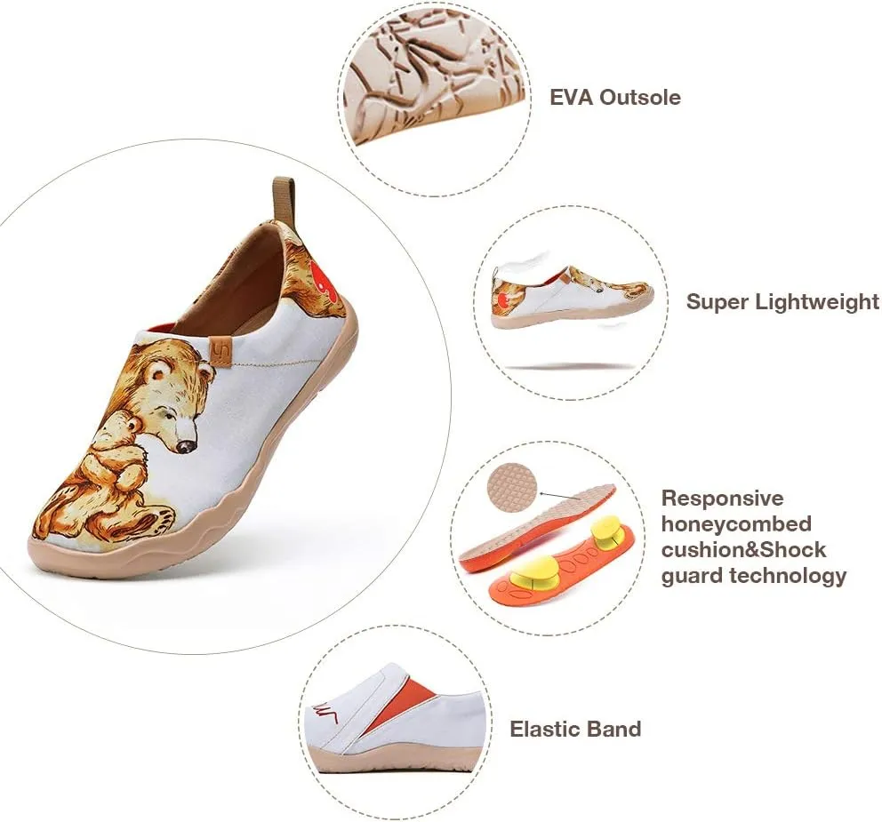 UIN Men's Slip Ons Loafers Canvas Lightweight Sneakers Walking Casual Art Painted Travel Shoes Hug Right Now