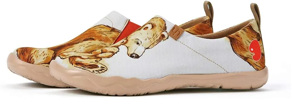 UIN Men's Slip Ons Loafers Canvas Lightweight Sneakers Walking Casual Art Painted Travel Shoes Hug Right Now
