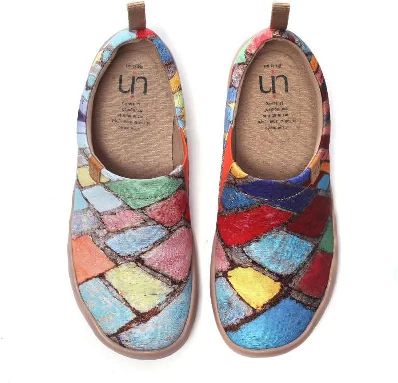 UIN Women's Slip Ons Art Painted Loafers Comfort Walking Canvas Flats Casual Travel Shoes Toledo Time Legacy (6)