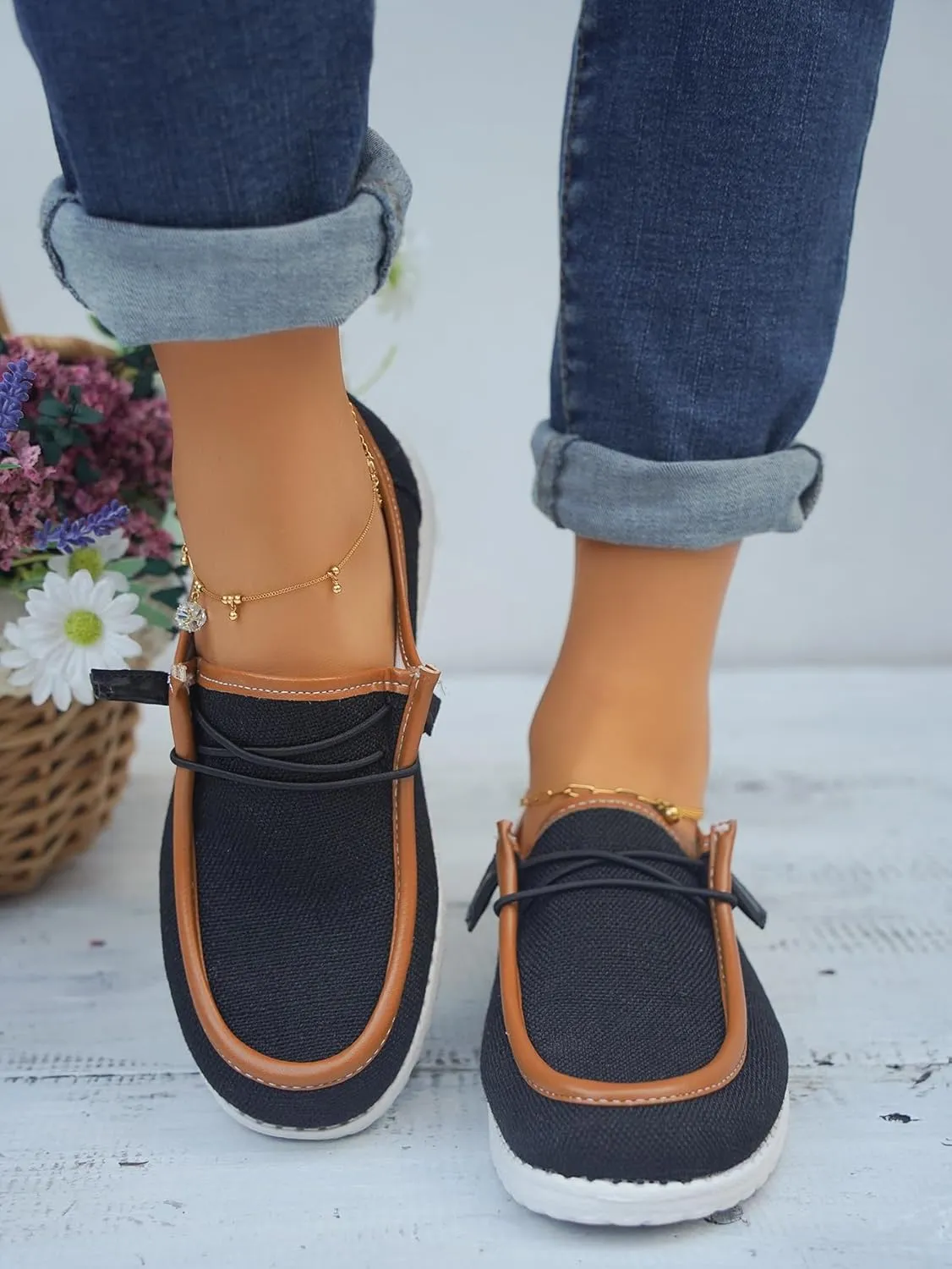 Unisex-Adult Comfort Canvas Loafers Sneakers Lightweight Boat Shoes Easy Slip-On Deck Shoes Lace-Up Non-Slip Flat Drving Shoes Breathable Walking Shoes for Men Women, Pink/Grey/Black