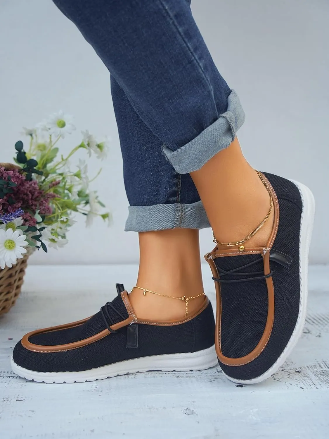 Unisex-Adult Comfort Canvas Loafers Sneakers Lightweight Boat Shoes Easy Slip-On Deck Shoes Lace-Up Non-Slip Flat Drving Shoes Breathable Walking Shoes for Men Women, Pink/Grey/Black