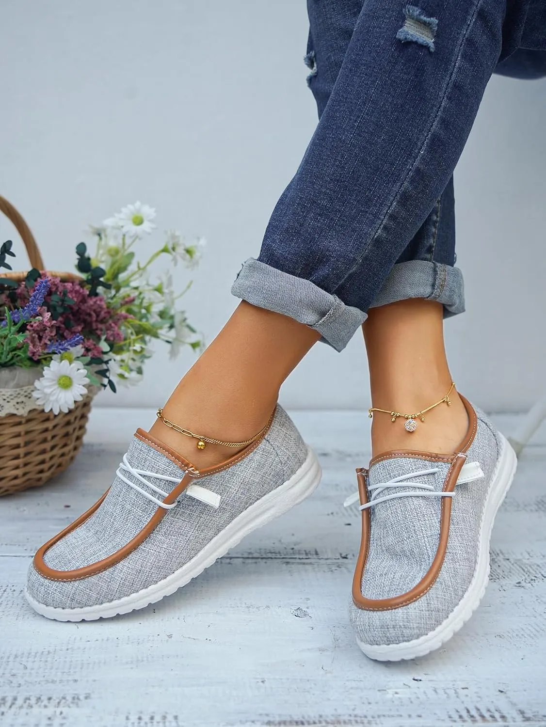 Unisex-Adult Comfort Canvas Loafers Sneakers Lightweight Boat Shoes Easy Slip-On Deck Shoes Lace-Up Non-Slip Flat Drving Shoes Breathable Walking Shoes for Men Women, Pink/Grey/Black