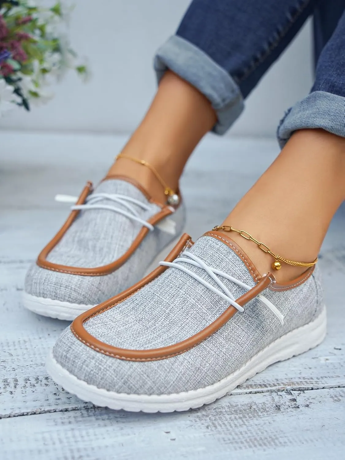 Unisex-Adult Comfort Canvas Loafers Sneakers Lightweight Boat Shoes Easy Slip-On Deck Shoes Lace-Up Non-Slip Flat Drving Shoes Breathable Walking Shoes for Men Women, Pink/Grey/Black