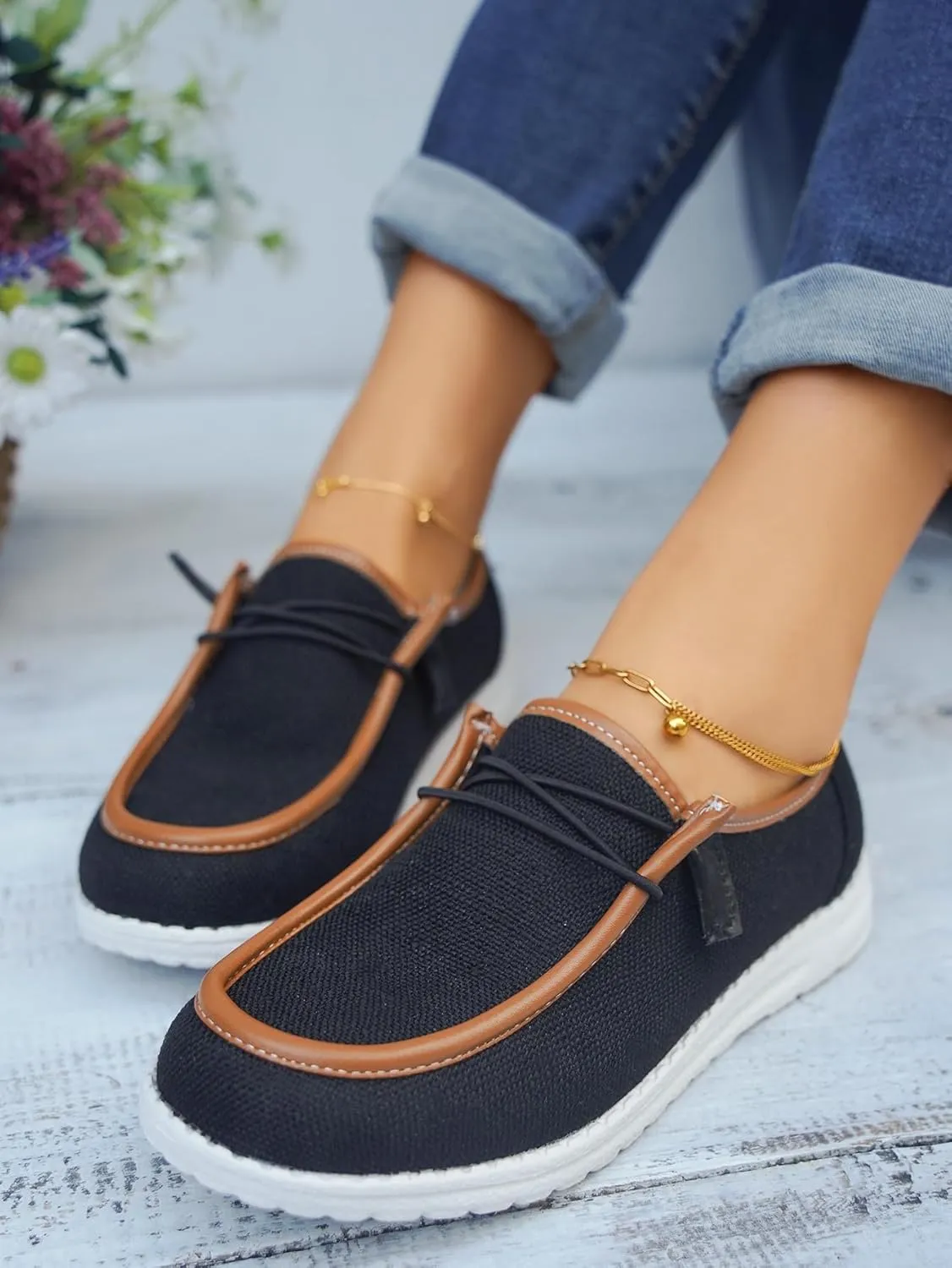 Unisex-Adult Comfort Canvas Loafers Sneakers Lightweight Boat Shoes Easy Slip-On Deck Shoes Lace-Up Non-Slip Flat Drving Shoes Breathable Walking Shoes for Men Women, Pink/Grey/Black