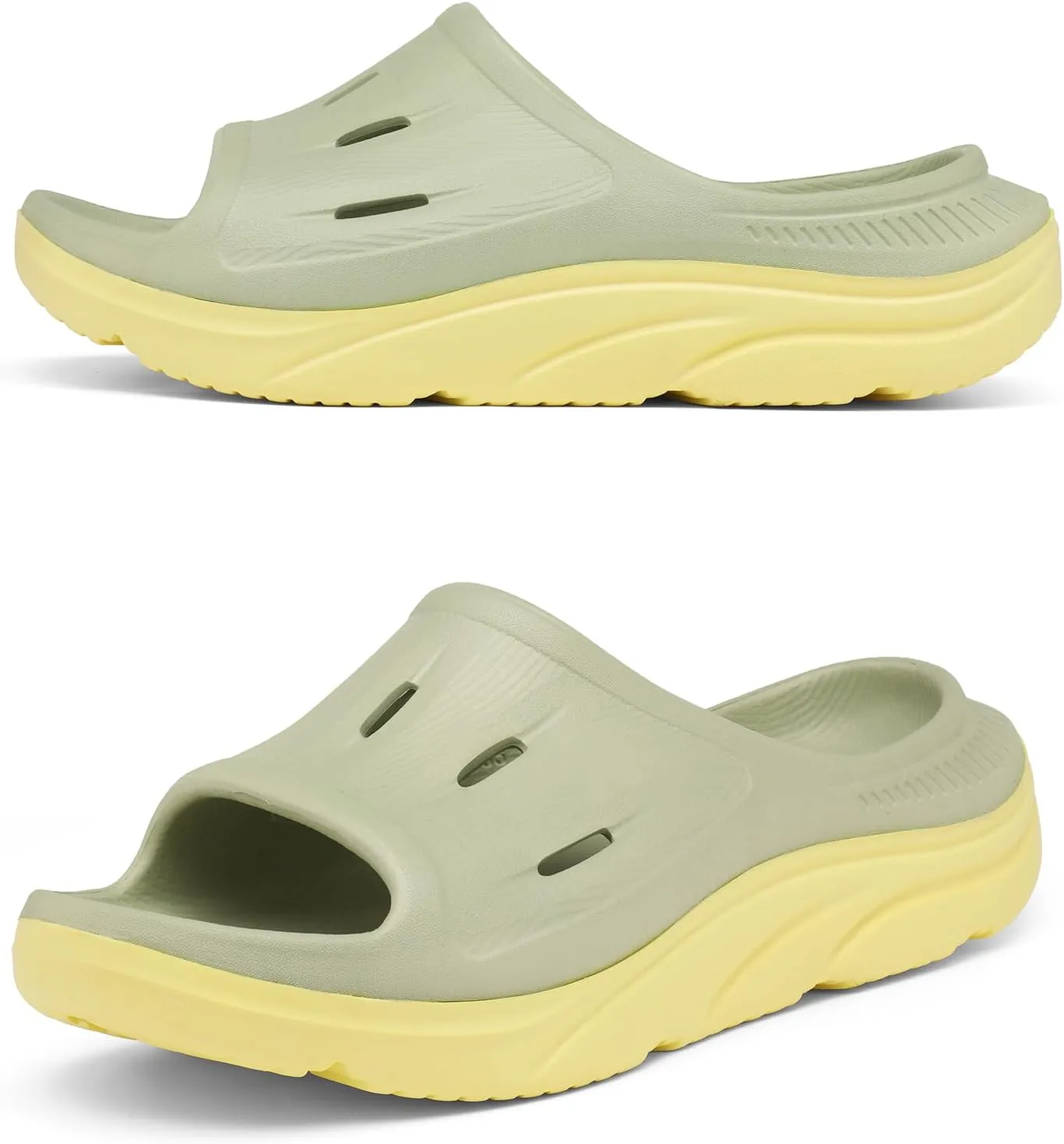 Unisex Adult Recovery Slides, Women and Men’s Plantar Fasciitis Thick Cushion Sandals with Arch Support, Orthotic Athletic Comfortable Lightweight Slippers for Indoor Outdoor