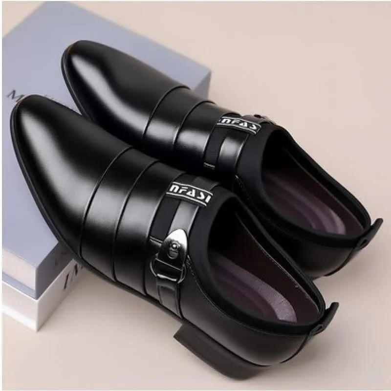 Vintage Genuine Leather Mens Oxfords Shoes Men's Slip-On Dress Shoes Lightweight All-Day Comfort Non-Slip Loafers