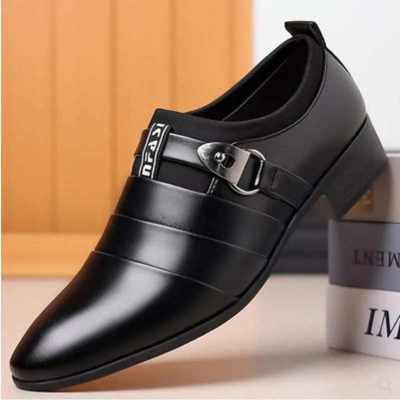 Vintage Genuine Leather Mens Oxfords Shoes Men's Slip-On Dress Shoes Lightweight All-Day Comfort Non-Slip Loafers