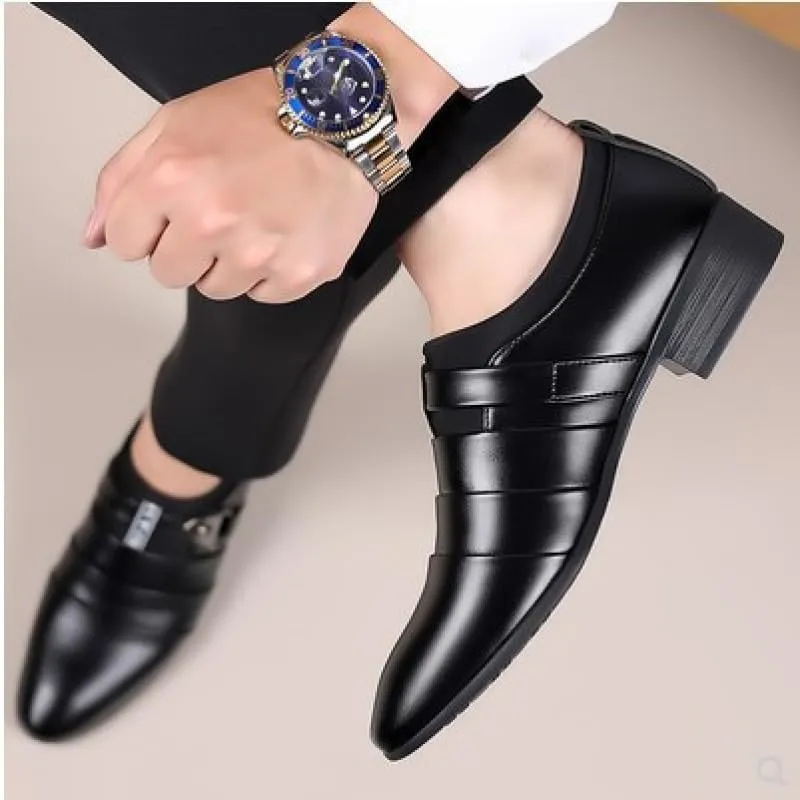 Vintage Genuine Leather Mens Oxfords Shoes Men's Slip-On Dress Shoes Lightweight All-Day Comfort Non-Slip Loafers