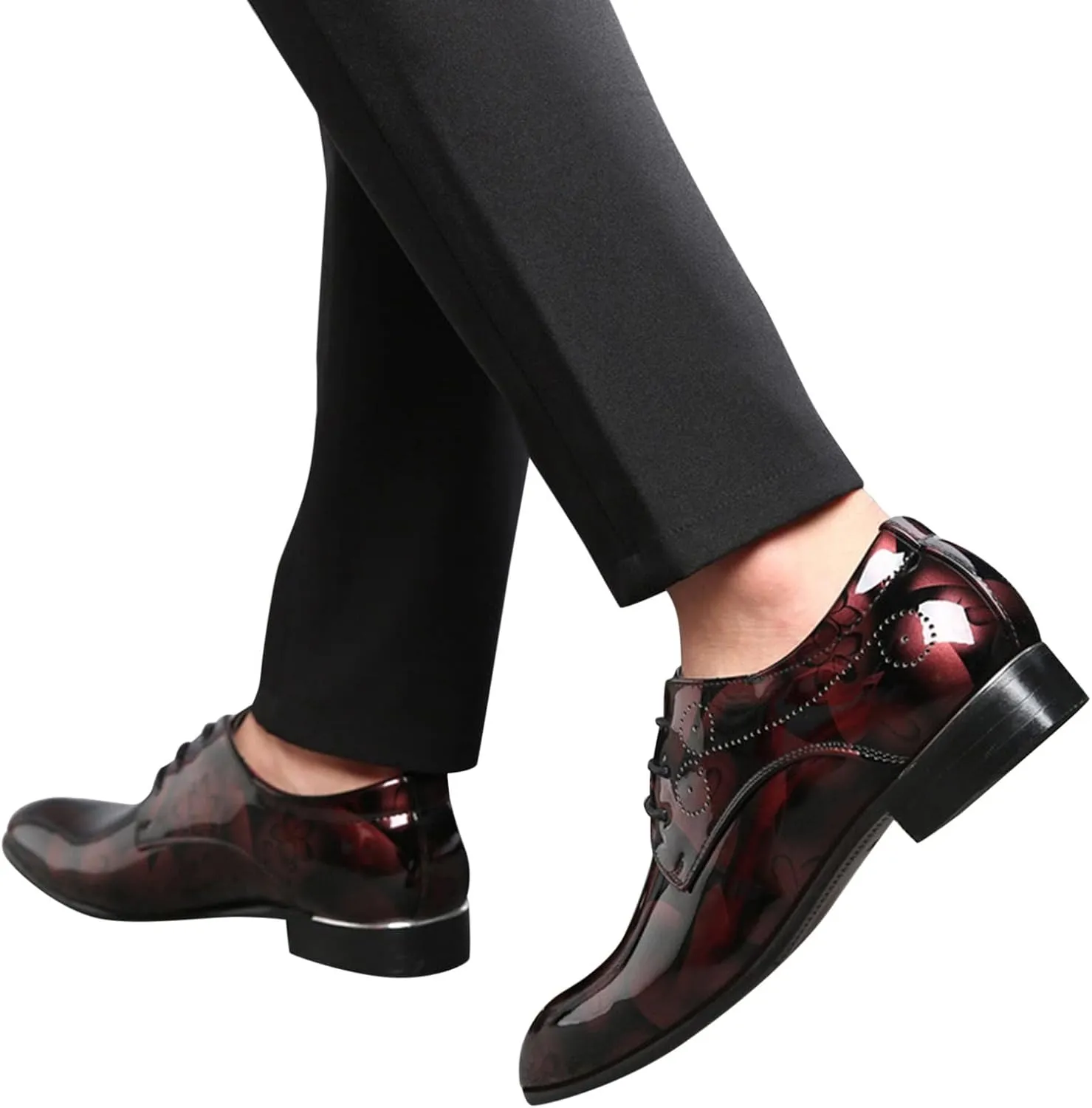 Vintage Shoes Men Leather Classical Style Shoes for Men Slip On PU Leather Low Rubber Sole Block Heel Work Double Monk Strap Leather Men's Shoes