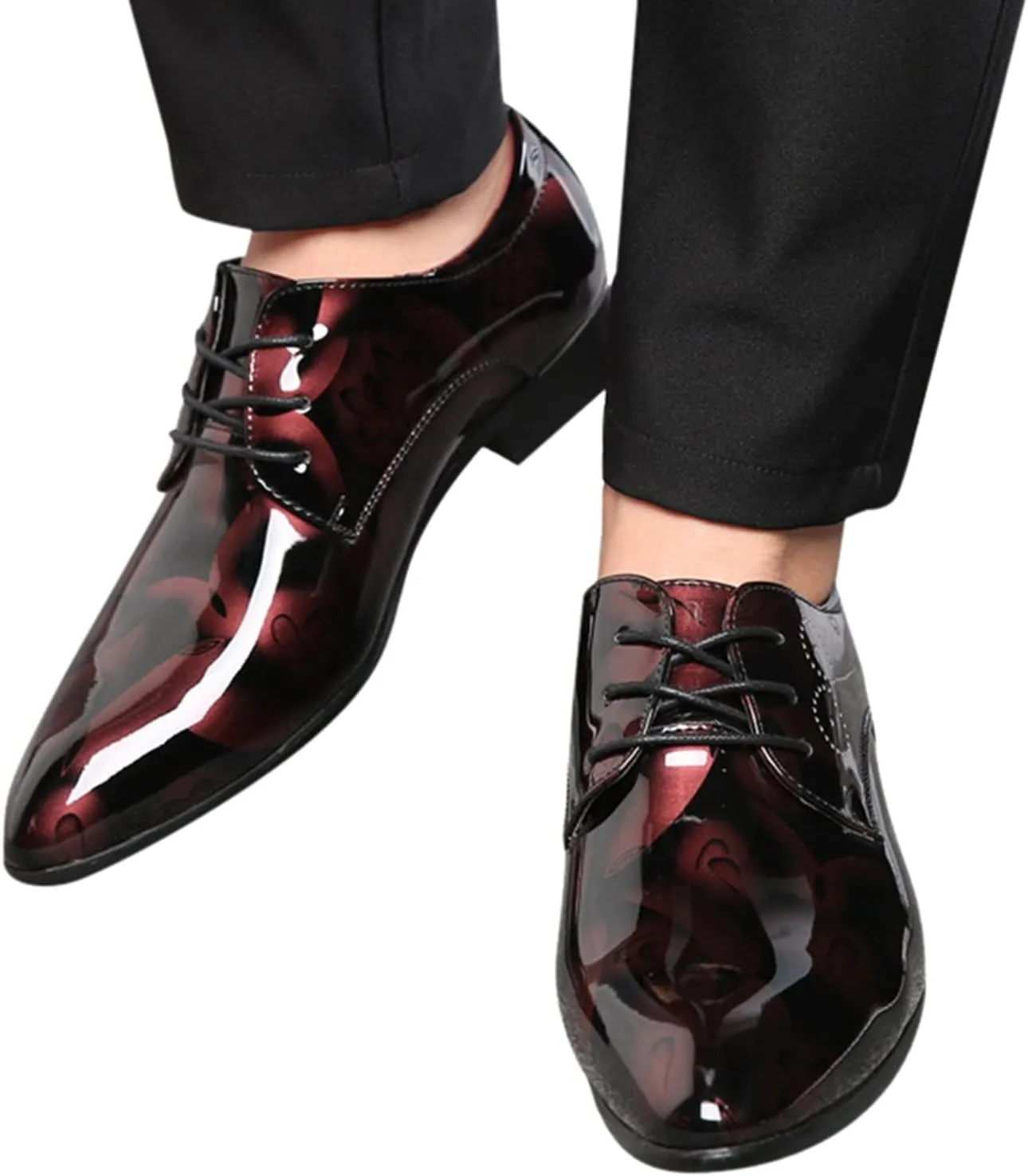 Vintage Shoes Men Leather Classical Style Shoes for Men Slip On PU Leather Low Rubber Sole Block Heel Work Double Monk Strap Leather Men's Shoes