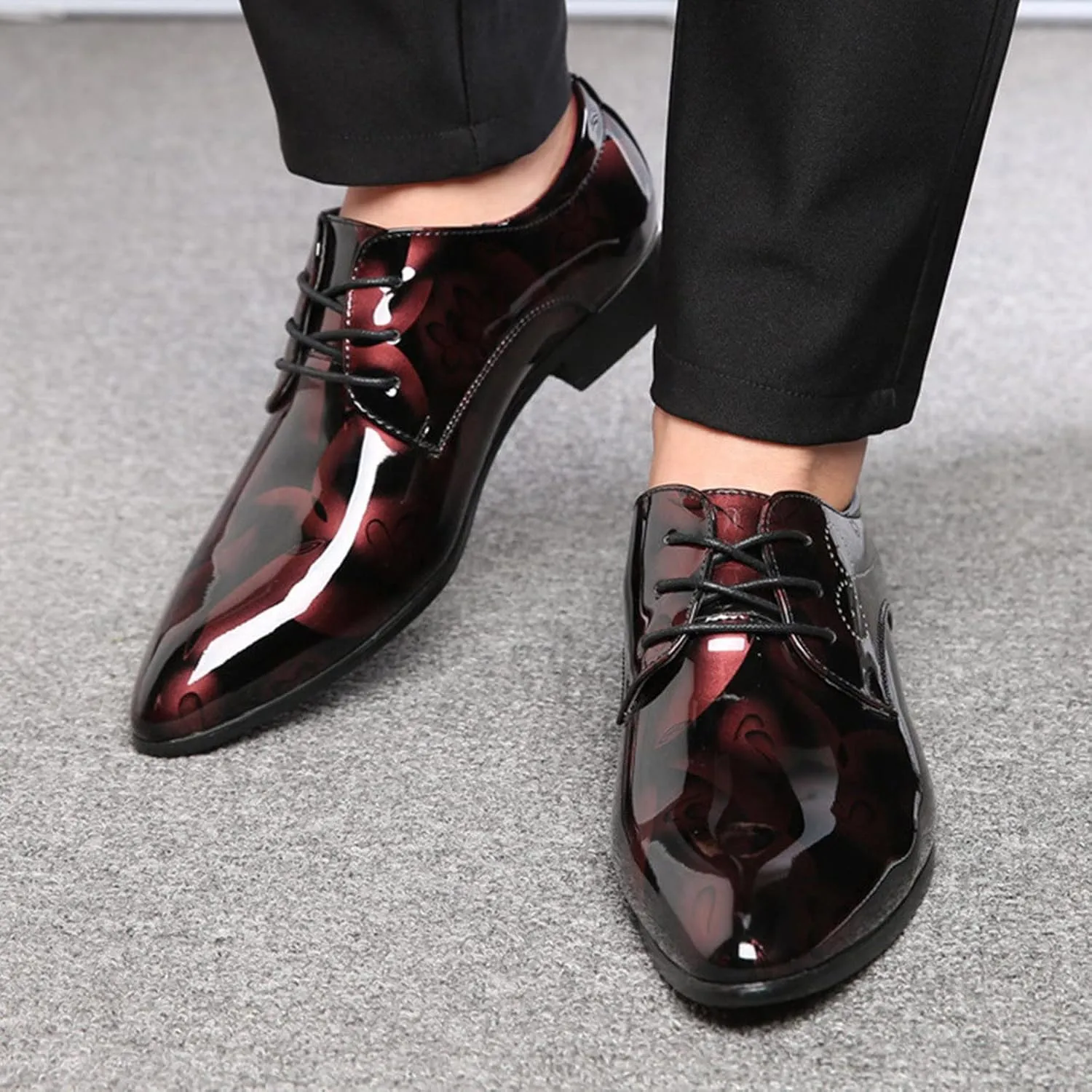 Vintage Shoes Men Leather Classical Style Shoes for Men Slip On PU Leather Low Rubber Sole Block Heel Work Double Monk Strap Leather Men's Shoes