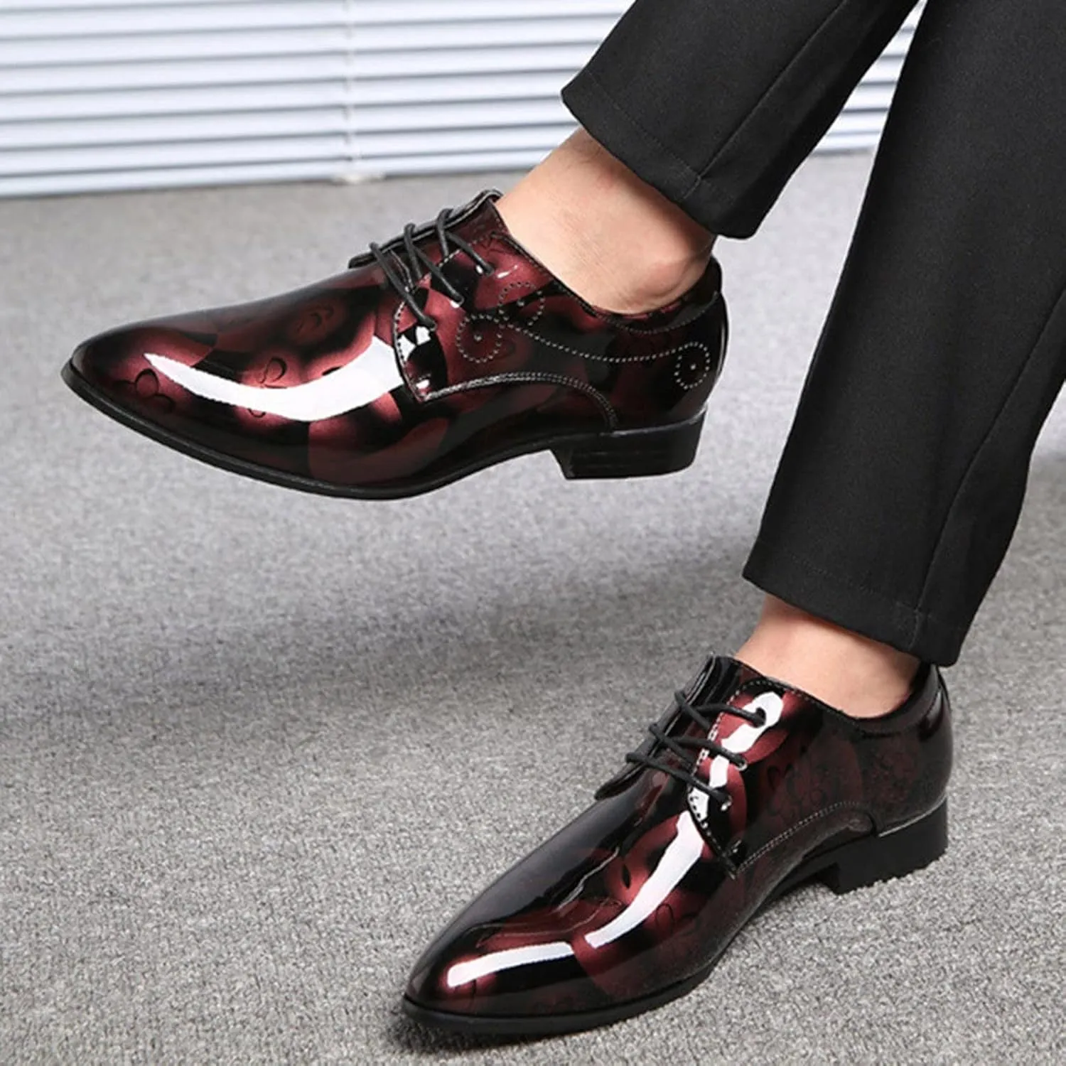Vintage Shoes Men Leather Classical Style Shoes for Men Slip On PU Leather Low Rubber Sole Block Heel Work Double Monk Strap Leather Men's Shoes