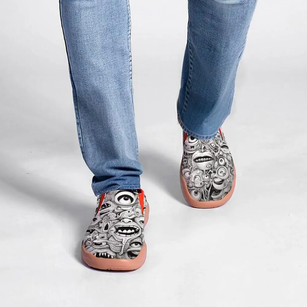 Walking Shoes for Kids Comfortable Art Painted Travel Sneaker Boys Girls Slip Ons Casual Leather Loafers