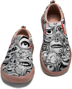 Walking Shoes for Kids Comfortable Art Painted Travel Sneaker Boys Girls Slip Ons Casual Leather Loafers