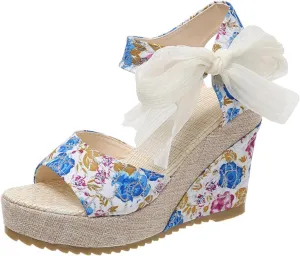 Wedge Sandal for Women Ankle Strap Flatform Arch Support Fish Mouth Toe Shoes Platform Espadrilles Breathable Comfort