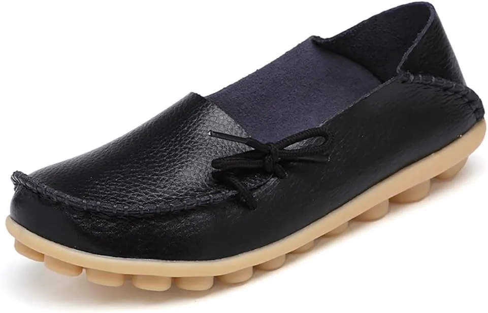 WERWAES Casual Womens Loafers Comfortable Leather Penny Flats Slip on Loafers Breathable Lightweight Driving Classic Moccasins Loafer Shoes for Womens