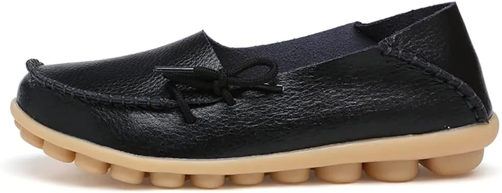 WERWAES Casual Womens Loafers Comfortable Leather Penny Flats Slip on Loafers Breathable Lightweight Driving Classic Moccasins Loafer Shoes for Womens