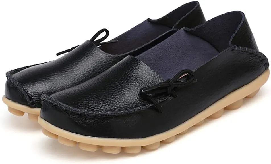 WERWAES Casual Womens Loafers Comfortable Leather Penny Flats Slip on Loafers Breathable Lightweight Driving Classic Moccasins Loafer Shoes for Womens