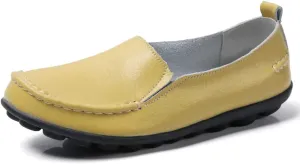 WERWAES Casual Womens Loafers Shoes Soft Leather Lightweight Classic Penny Slip-on Loafers Outdoor Indooor Walking Driving Moccasins Flats for Womens Nurse Boat Shoes