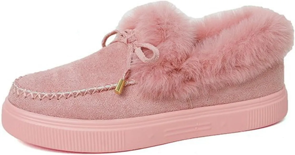 Winter Boots For Women Fashion Snow Boots Winter Shoes with Fur Lined Warm Slip On Casual Comfortable Fuzzy Loafers