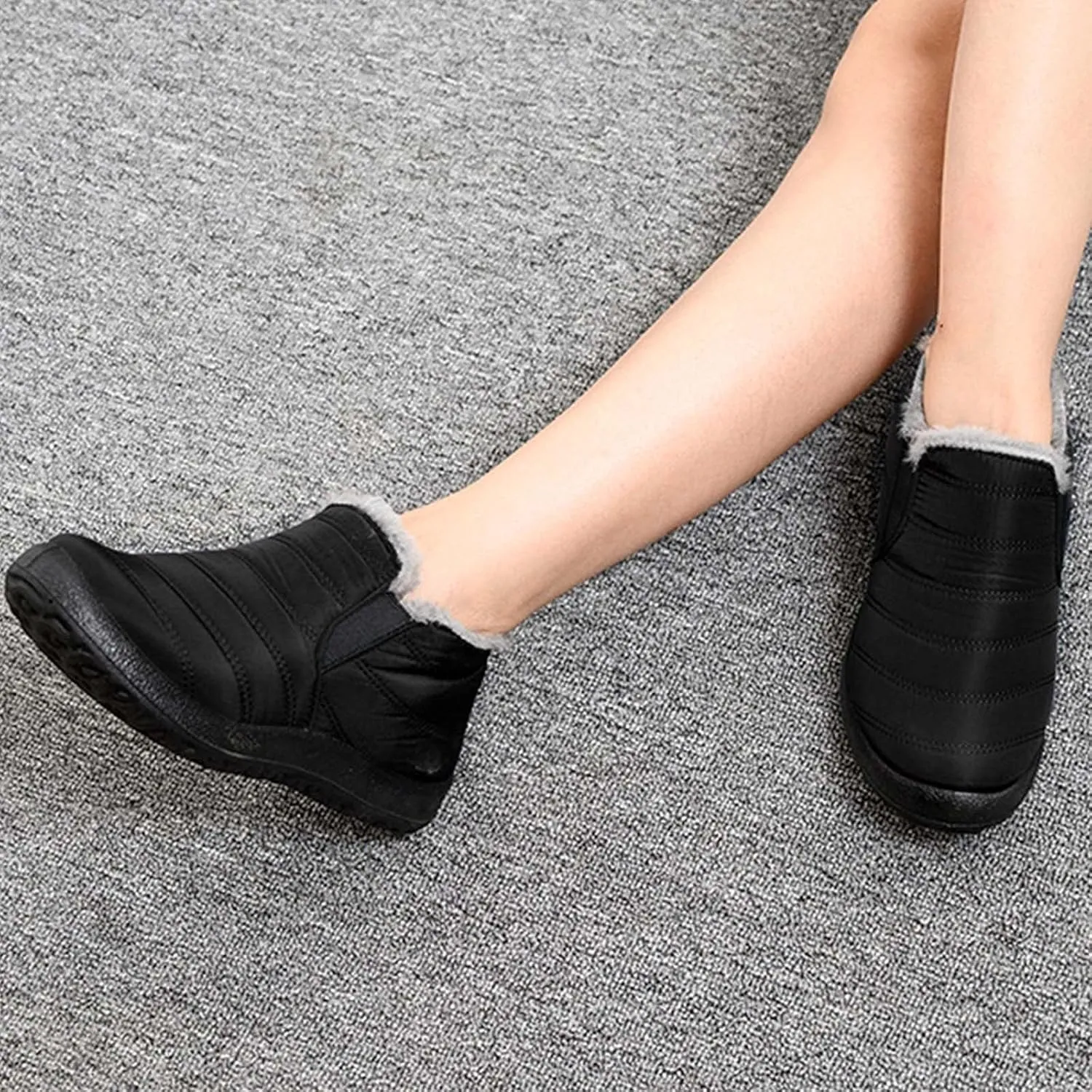 Winter Boots for Women Waterproof Winter Boot Ladies Slip On Womens Snow Boots Winter Shoes Warm Fur Lined Womens Fur Lined Slip On Boot Mens Casual Shoes Mens Booties Winter