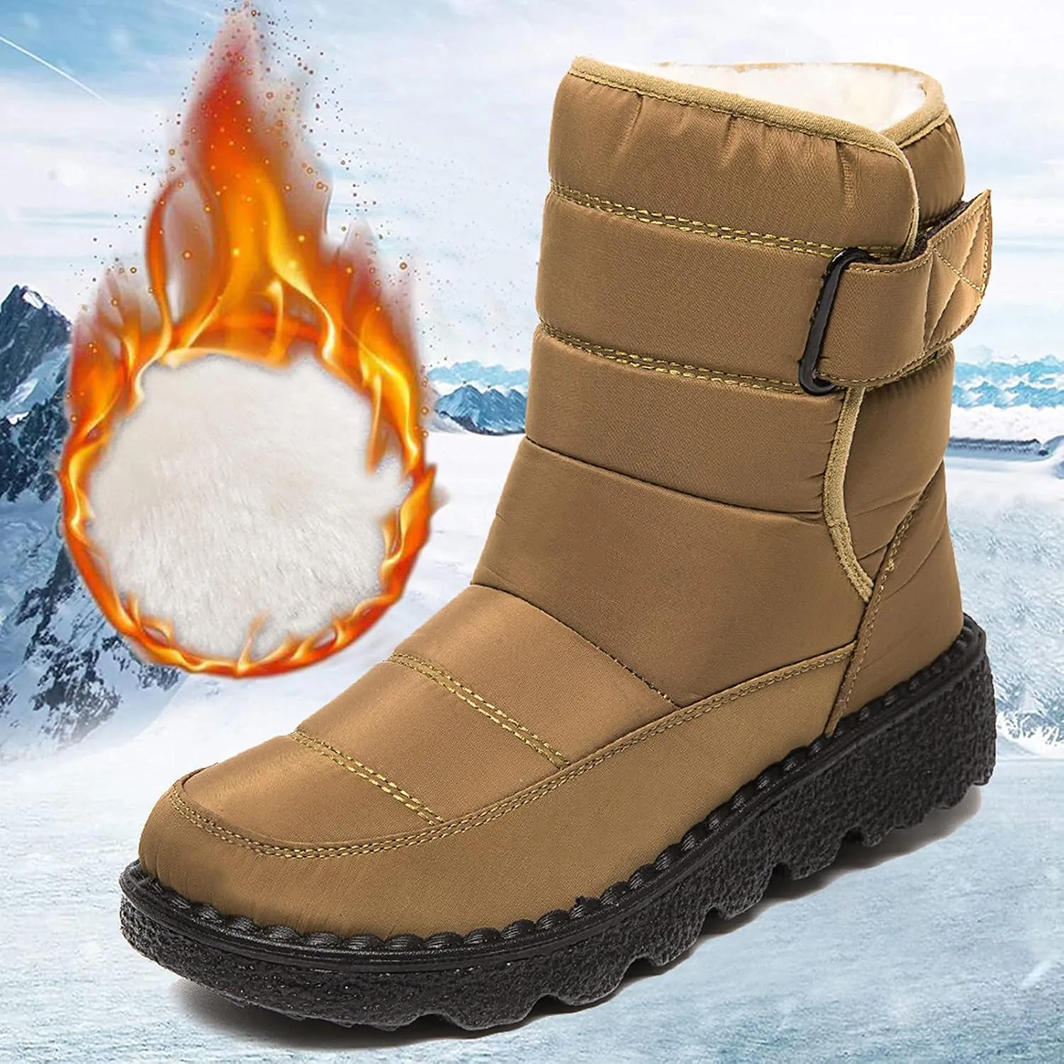 Winter Boots for Women Waterproof Winter Boot Ladies Slip On Womens Snow Boots Winter Shoes Warm Fur Lined Womens Fur Lined Slip On Boot Mens Casual Shoes Mens Booties Winter