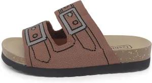 Women & Men Flat Slide Sandals with Soft Knit Prints Comfort Low Arch Footbed Sandals Open Toe Comfort Non-Slip Indoor and Outdoor Use Pool Party Home