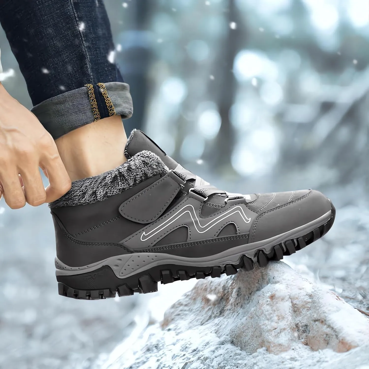 Women Boots Winter Black Ladies Snow Boots Winter Shoes Womens Snow Boots Winter Warm Ankle Boots Plush Lined Snow Boot Barefoot Shoes Women Mens Winter Booties