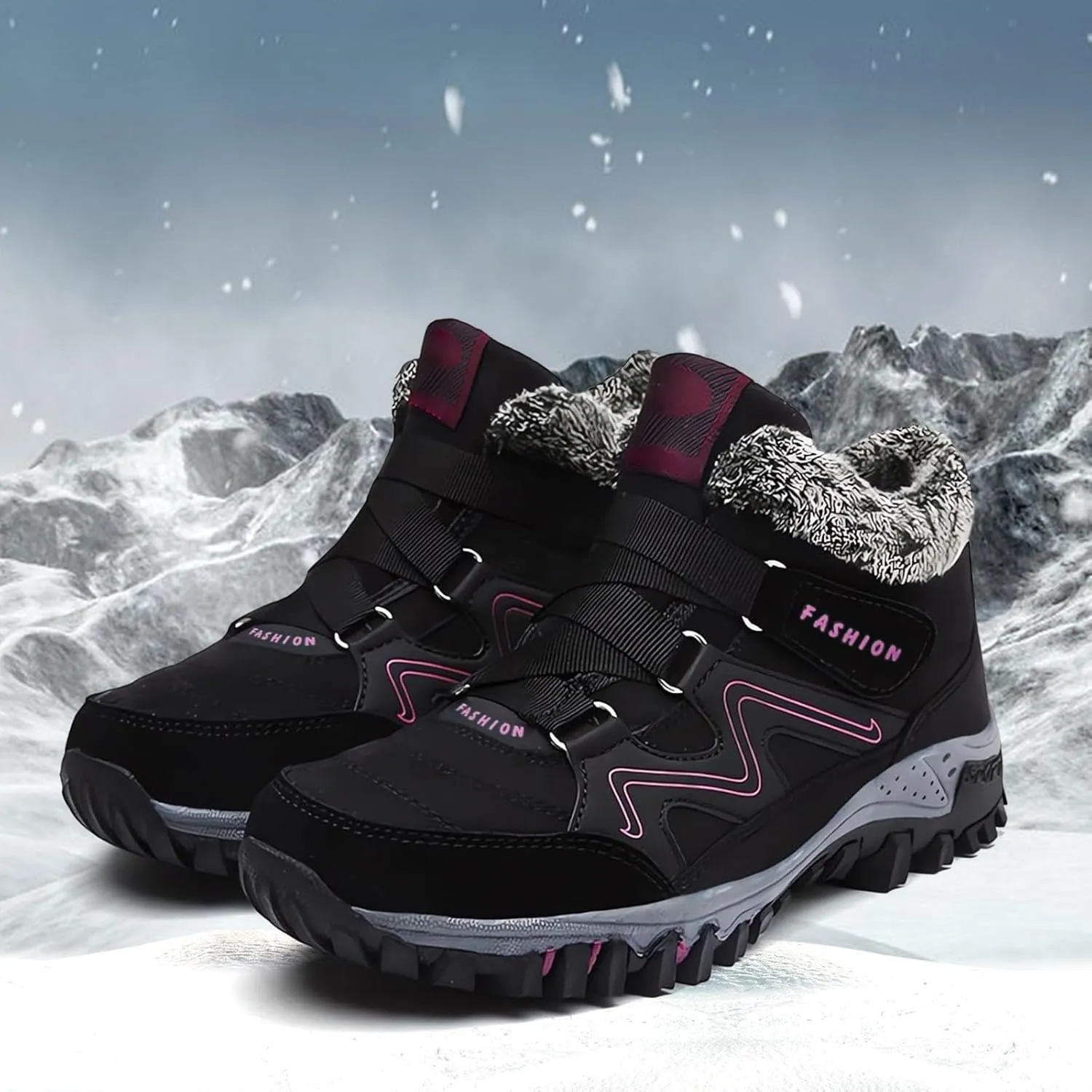 Women Boots Winter Black Ladies Snow Boots Winter Shoes Womens Snow Boots Winter Warm Ankle Boots Plush Lined Snow Boot Barefoot Shoes Women Mens Winter Booties