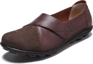Women Premium Ultra Soft Orthopedic Flats Loafers Leather Slip on Soft Bottom Non-Slip Adjustable Easy On Comfy Large Size Moccasins Walking Dotmalls Shoes (Coffee,13,Women,13)
