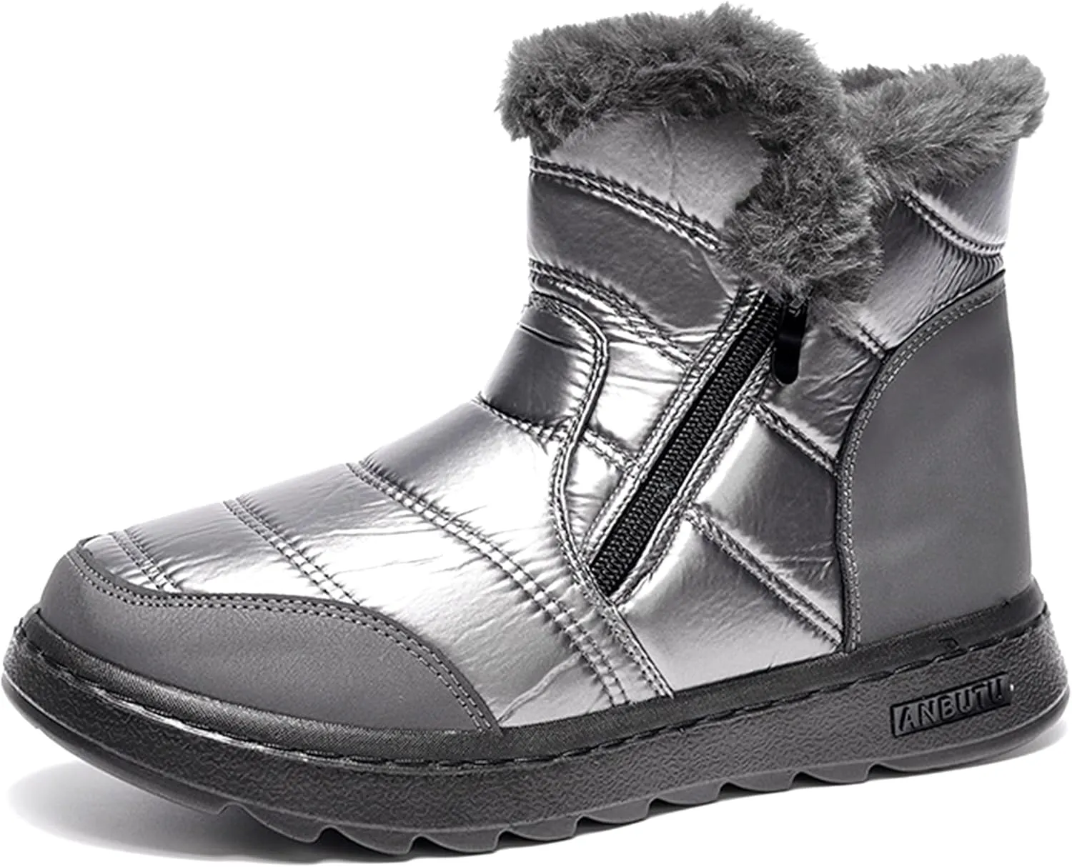 Women Winter Boots for Waterproof: Warm Fur Lined Snow Booties for Hiking Work Walking - Non Slip Ladies Outdoor Shoes