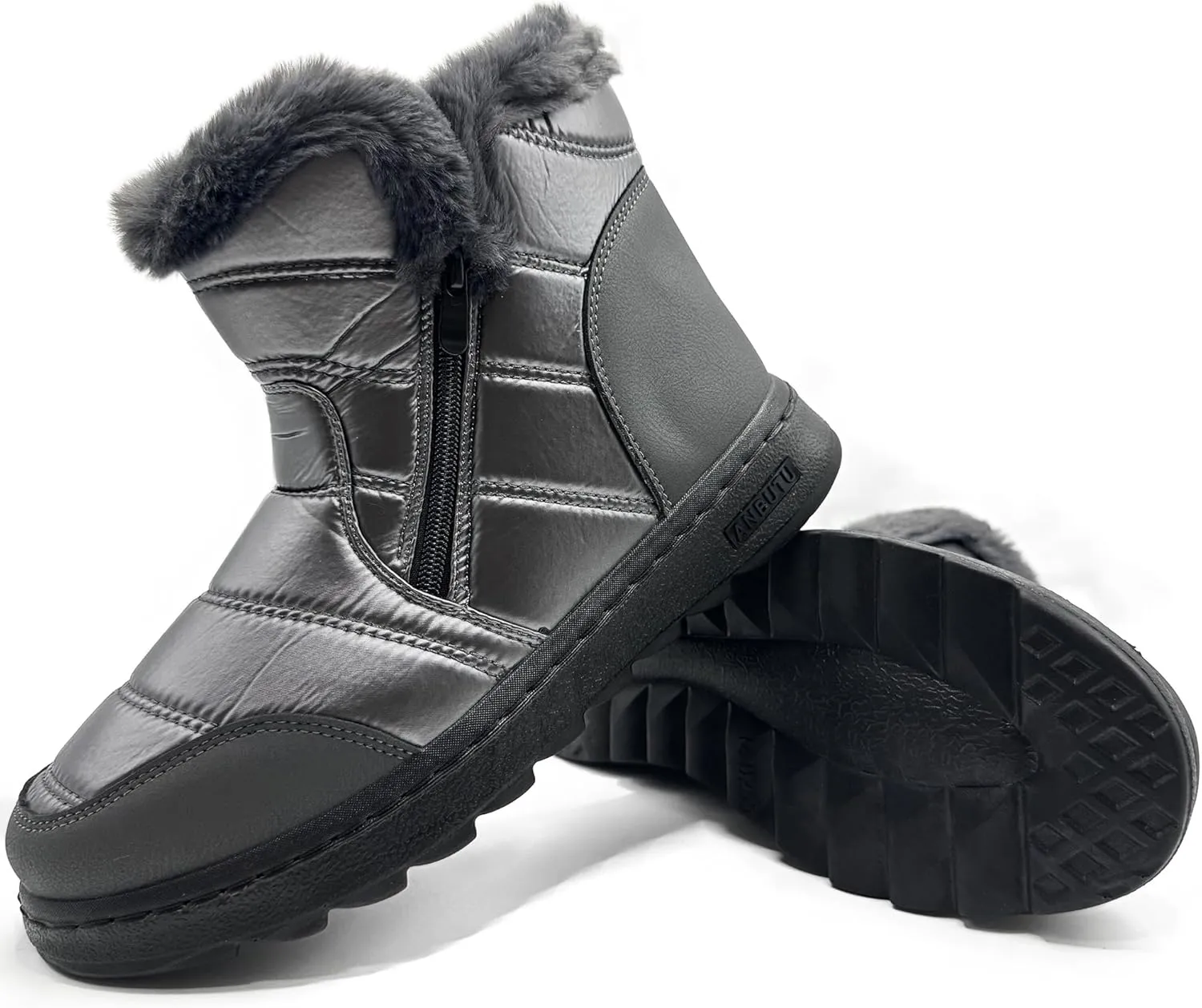 Women Winter Boots for Waterproof: Warm Fur Lined Snow Booties for Hiking Work Walking - Non Slip Ladies Outdoor Shoes