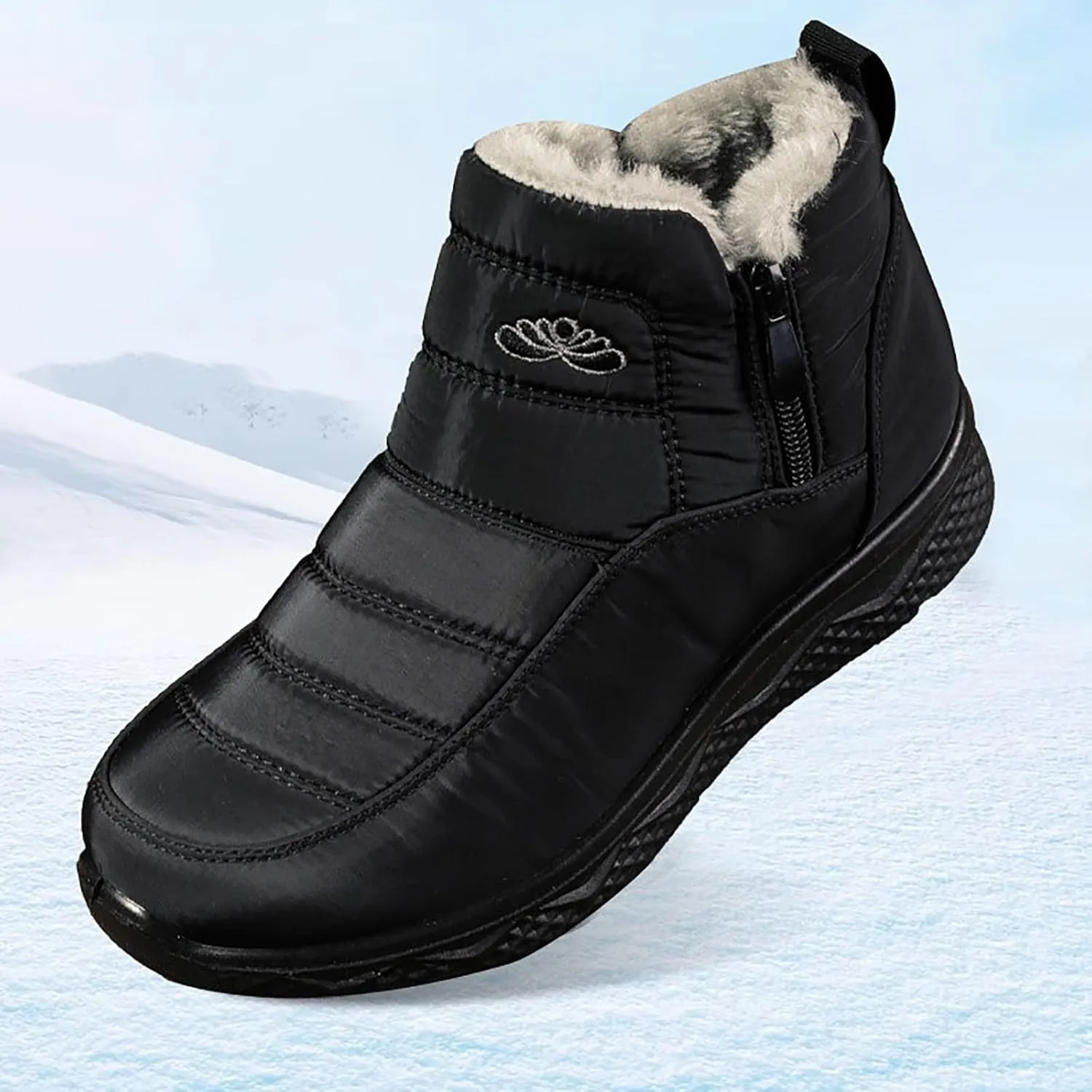 Women Winter Boots Waterproof Ladies Slip On Snow Boots Women Shoes with Hook Loop Barefoot Shoes Grounded Footwear Hiking Womens Cowboy Boots Men's Winter Booties
