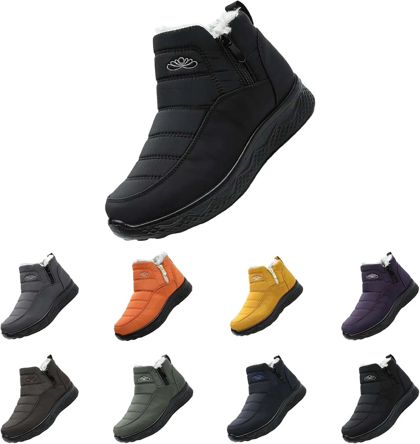 Women Winter Boots Waterproof Ladies Slip On Snow Boots Women Shoes with Hook Loop Barefoot Shoes Grounded Footwear Hiking Womens Cowboy Boots Men's Winter Booties