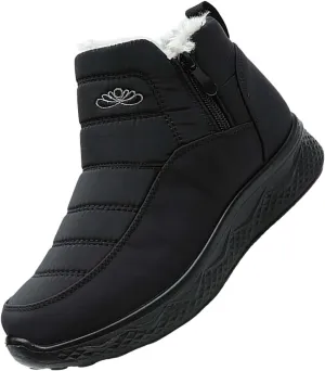Women Winter Boots Waterproof Ladies Slip On Snow Boots Women Shoes with Hook Loop Barefoot Shoes Grounded Footwear Hiking Womens Cowboy Boots Men's Winter Booties