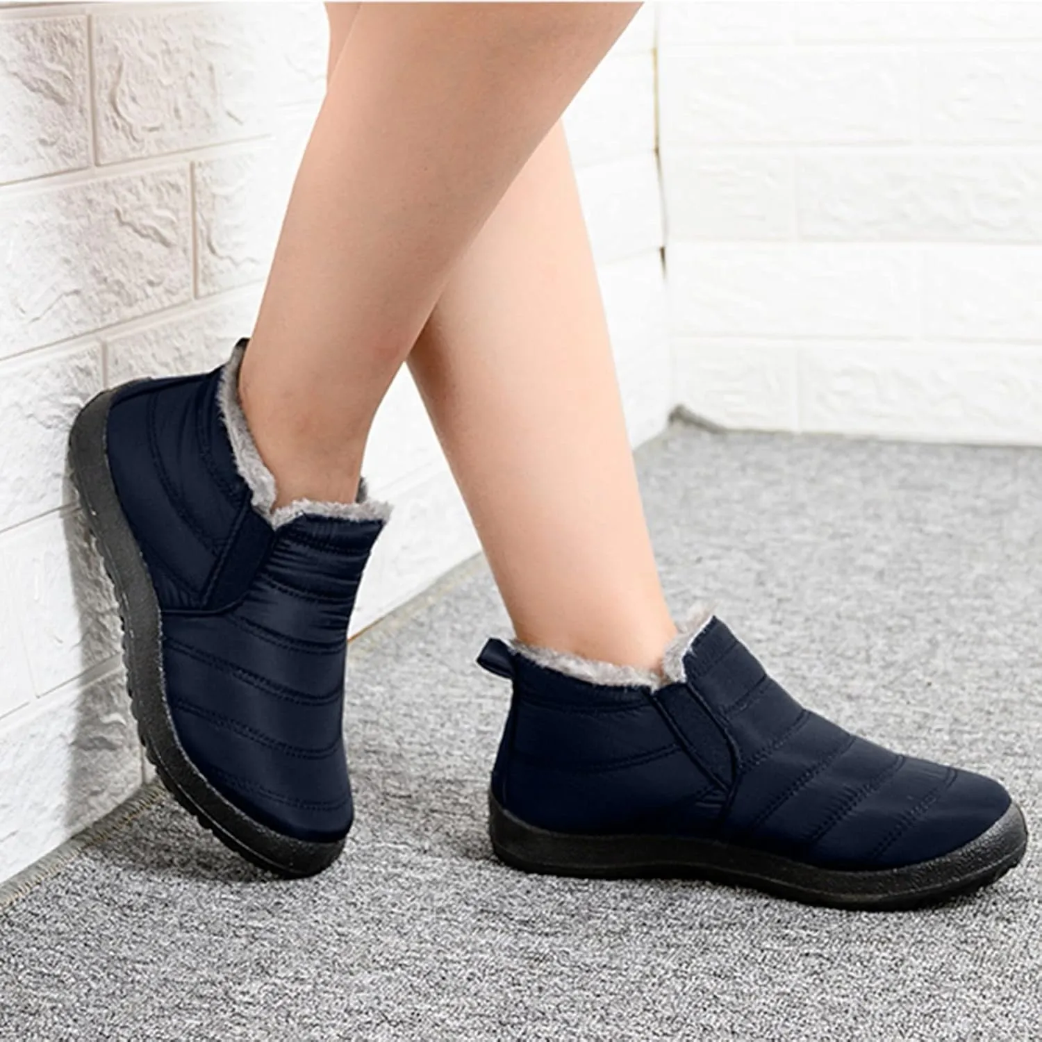 Women Winter Boots Wide Width Adults Short Snow Boots Womens Snow Boots Winter Fur Lined Ankle Boot Easy On Snow Boot Women Mens Casual Shoes Snow Booties Men