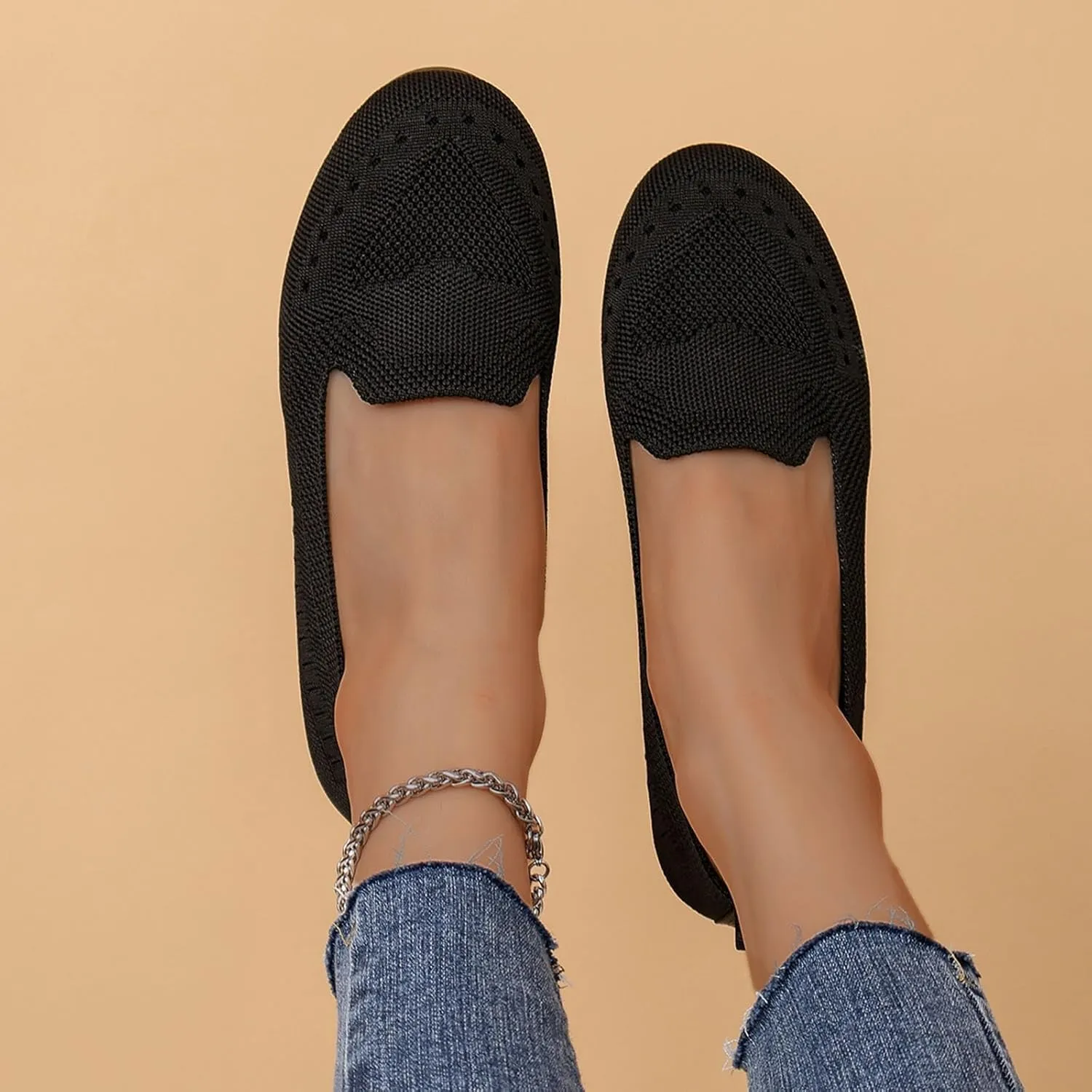 Womens Business Casual Shoes Casual Slip On Flat Shoes Comfortable Leather Driving Loafers Lightweight Work Shoes