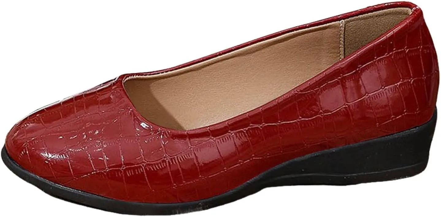 Women's Comfortable Loafers Soft Leather Slip on Casual Outdoor Sandals Round Toe Driving Flat Work Walking Shoes for Women Dressy Low Heels Orthopedic Sandals 