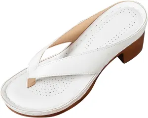 Womens Kitten Heels Flip Flops Open Toe Slingback Slip On Mules Sandals Casual Holiday Party Vacation Dress Chunky Shoes Indoor and Outdoor Womens Flip Flops