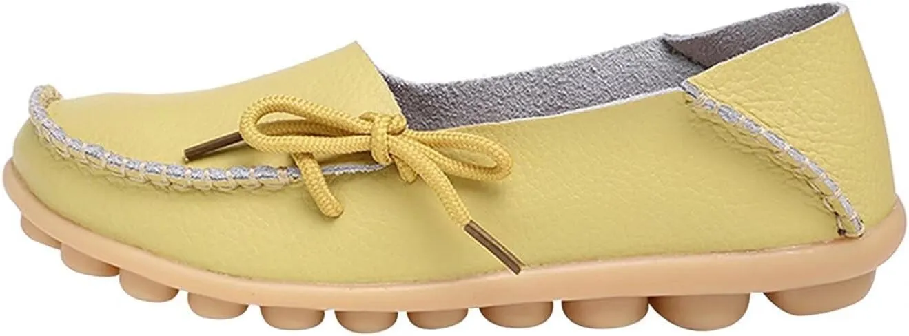 Women's Leather Slipper Loafers Flat Shoes Slip-Ons