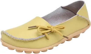 Women's Leather Slipper Loafers Flat Shoes Slip-Ons