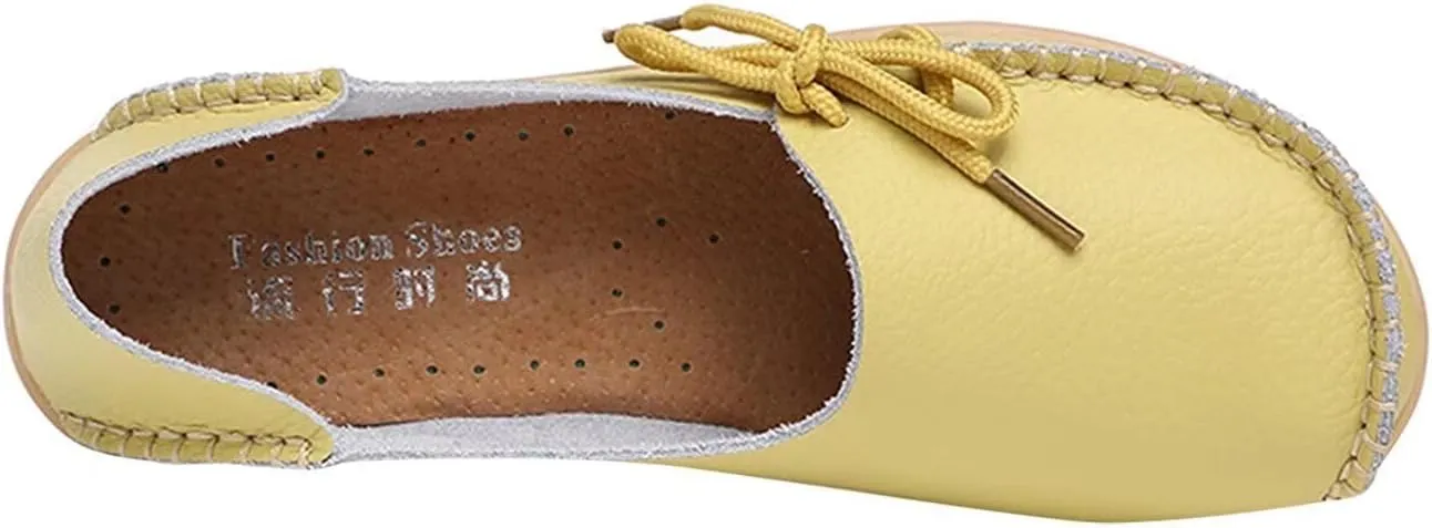 Women's Leather Slipper Loafers Flat Shoes Slip-Ons