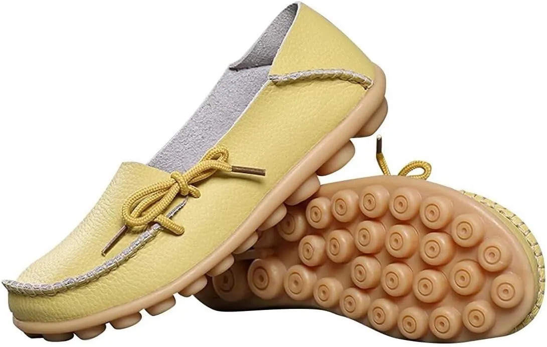 Women's Leather Slipper Loafers Flat Shoes Slip-Ons