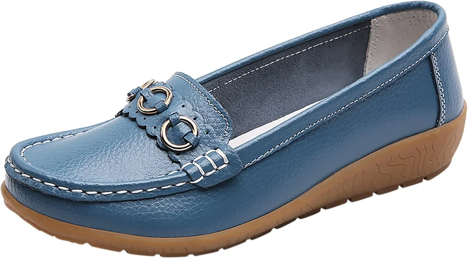 Womens Loafers Comfortable Dressy Leather Penny Loafers Slip On Walking Shoes Soft Driving Loafers Orthopedic Shoes