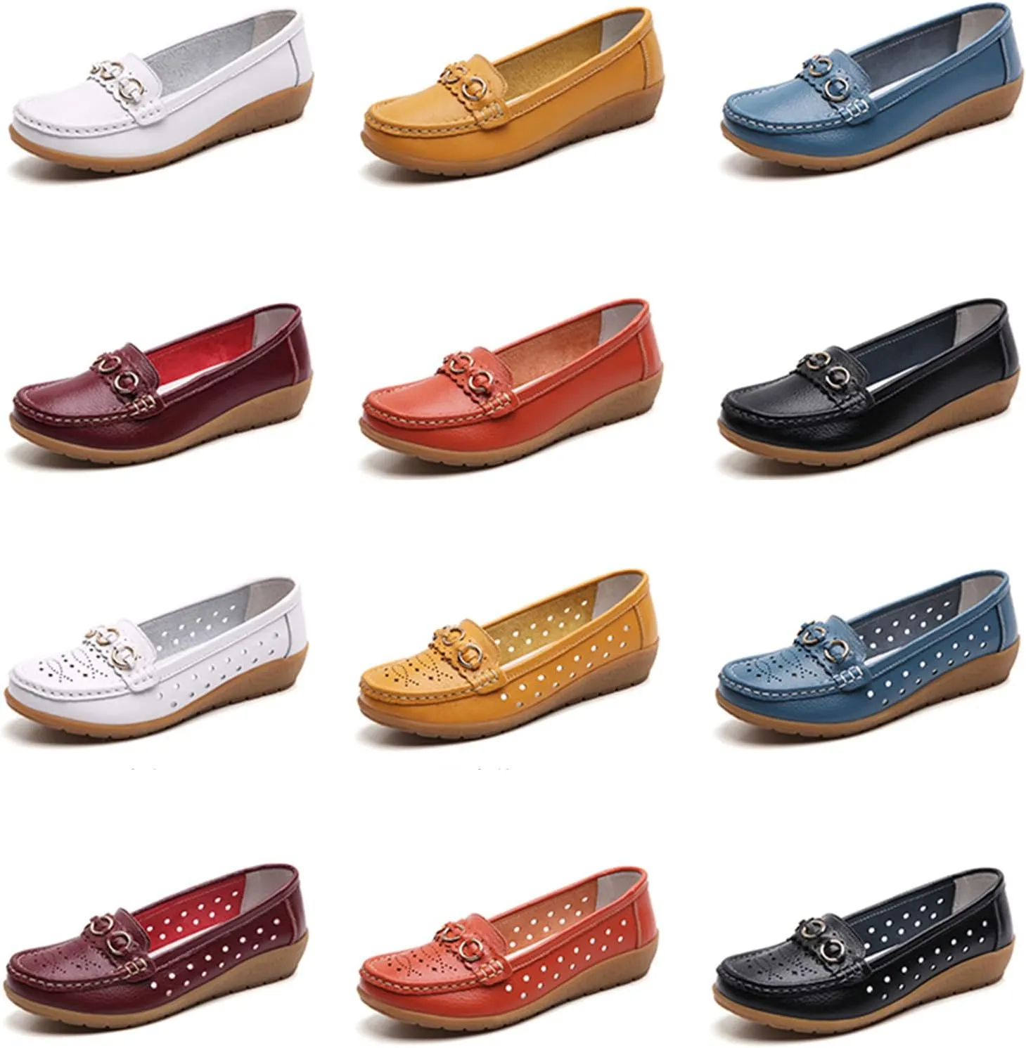 Womens Loafers Comfortable Dressy Leather Penny Loafers Slip On Walking Shoes Soft Driving Loafers Orthopedic Shoes