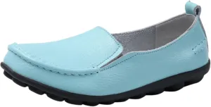 Womens Loafers Leather Penny Loafers Wide Driving Moccasins Classic Flat Shoes Comfort Lightweight Boat Shoes