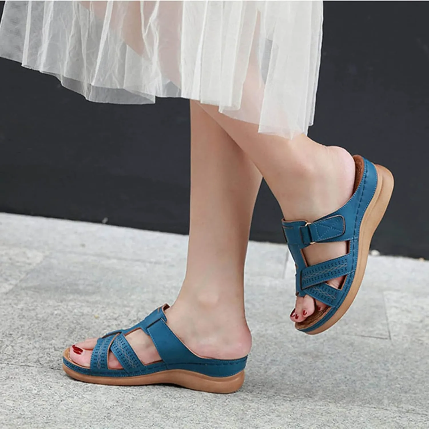 Women's Orthopedic Arch Support Sandals Comfort Walking Beach Flat Sandals Dressy Summer Comfortable Wedge Sandals Shoes